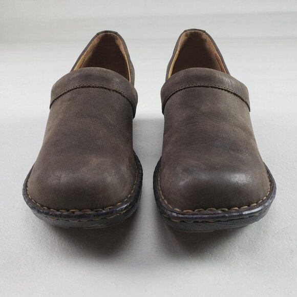 Born Toby Leather Clog Womens 9 Brown Slip On Comfort Heeled Casual Shoe - Picture 4 of 11